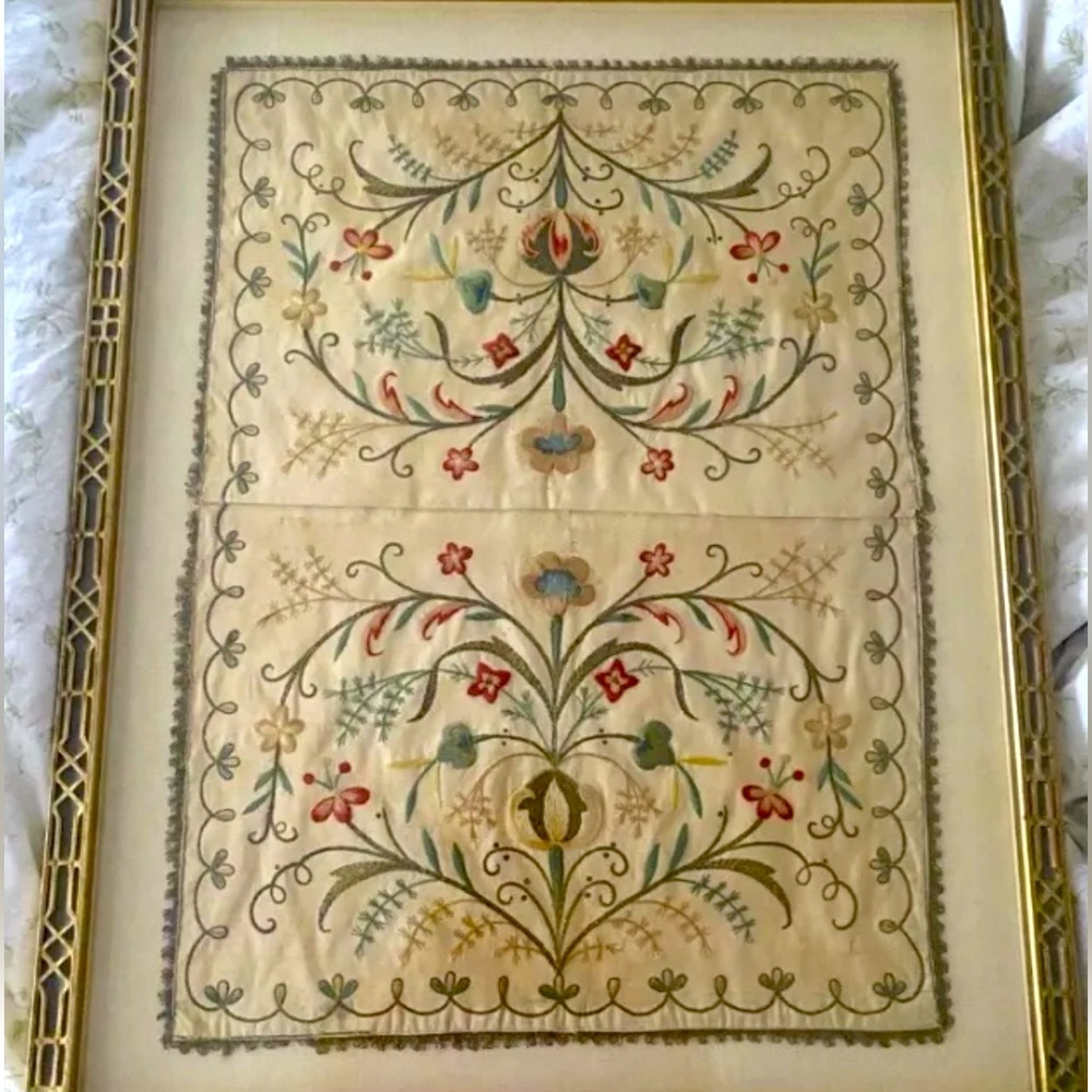 Pennsylvania dutch-style embroidered needlework AAFA